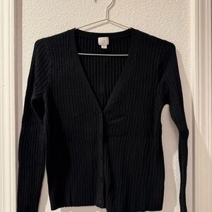 a new day Black Button-Up Cardigan